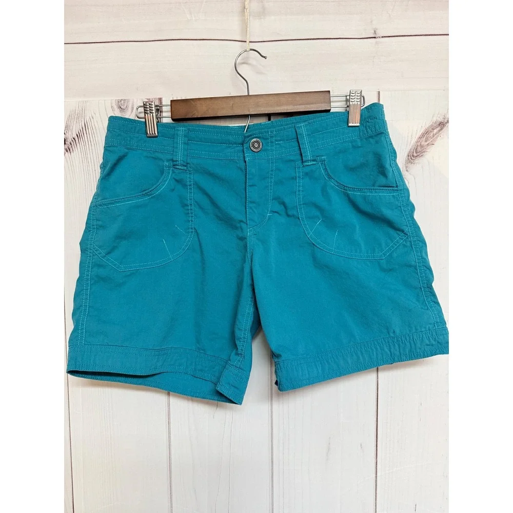 KÜHL Women's Kontra Shorts 8 Teal Blue Hiking Outdoor EUC